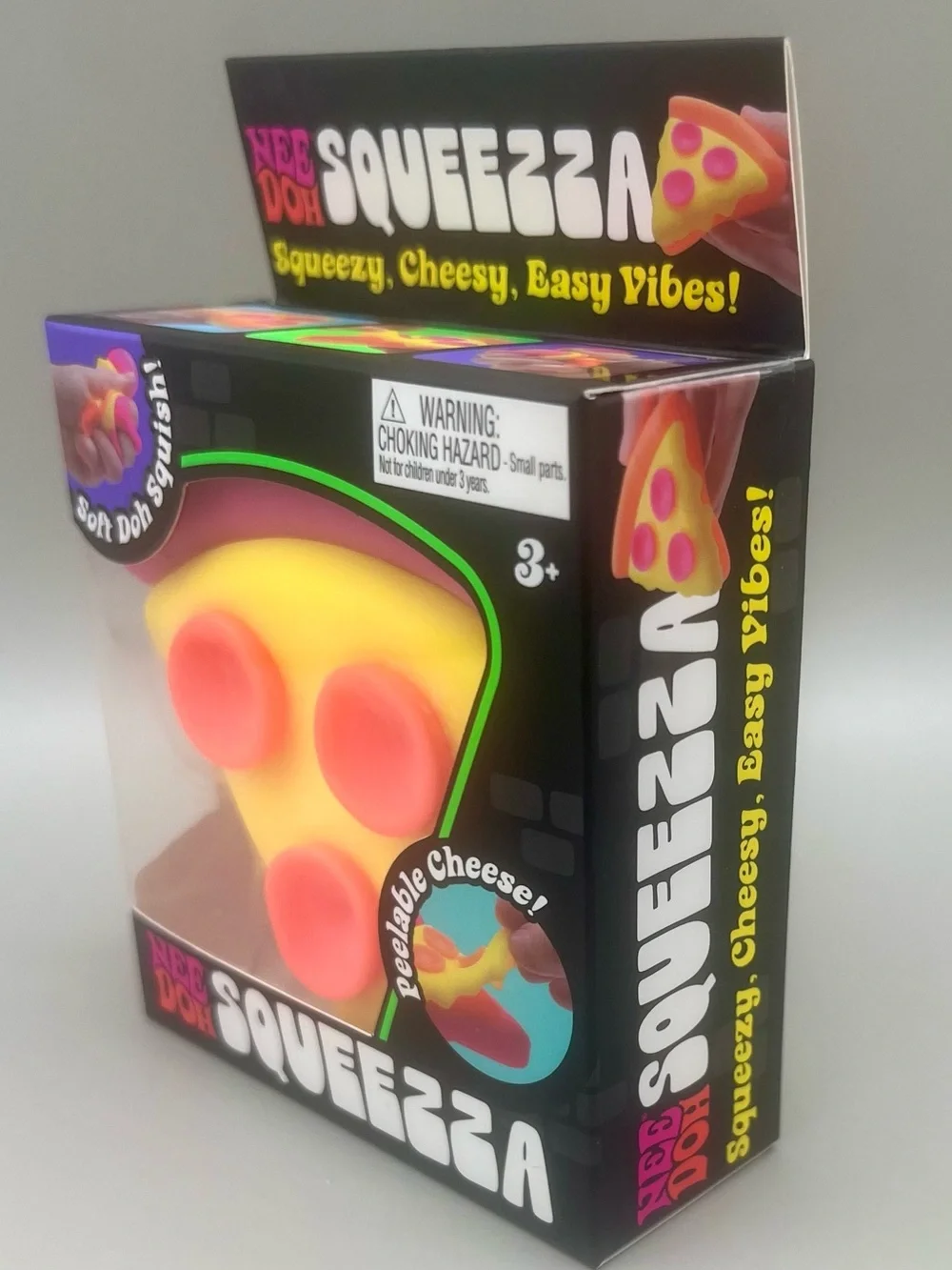 Authentic Schylling NeeDoh SQUEEZZA Pizza 🍕Orange/Yellow/Pink 🧡💛🩷 Soft Doh NEW